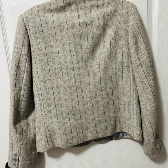 Blazer Astor One Wool blend women’s Buisness grey brown striped lined size 10 - Picture 6 of 9